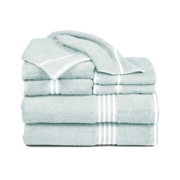 Hastings Home Rio 8 Piece 100 Percent Cotton Towel Set - Seafoam